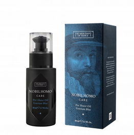 The Merchant Of Venice Huile de pré-rasage Venetian Blue, à l'huile d'olive, hydratante et adoucissante pour hommes, 50 ml